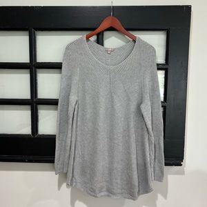 J.Jill Sweater Tunic Top Gray Casual Neutral  Comfy Coastal Minimalist Large